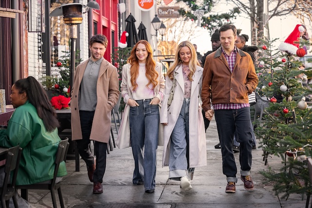 Jon Rudnitsky, Lindsay Lohan, Katie Baker, dan Ian Harding dalam Our Little Secret